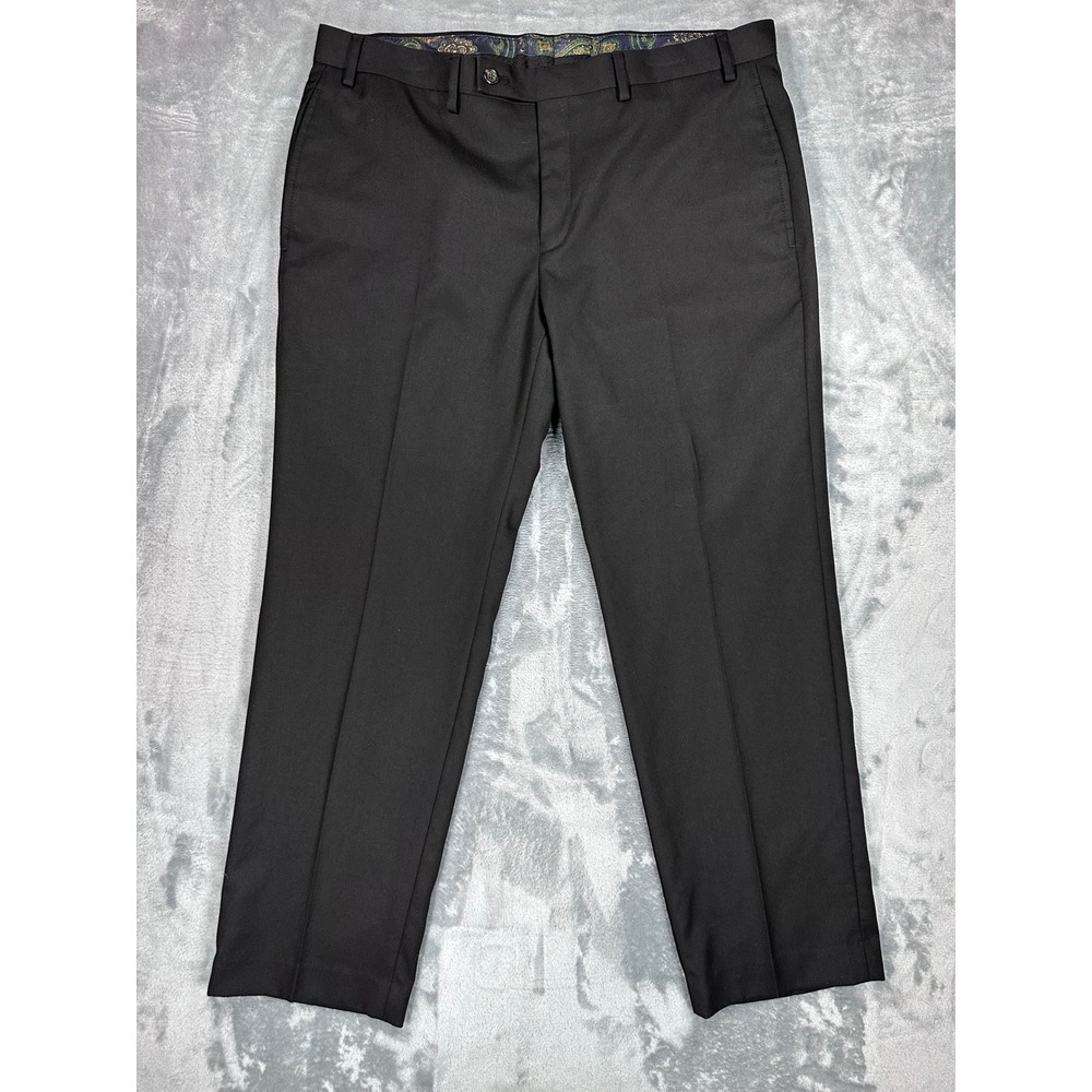 Lauren Ralph Lauren Mens Black Dress‎ Pants Flat Front 36W x 29L Trousers